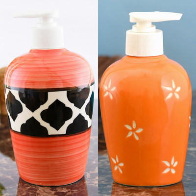 

Sforzi Ceramic soap dispenser combo 700 ml Lotion, Shampoo, Soap Dispenser(Multicolor)