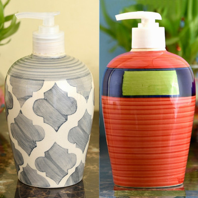 

Sforzi Ceramic soap dispenser combo 450 ml Lotion, Shampoo, Soap Dispenser(Multicolor)