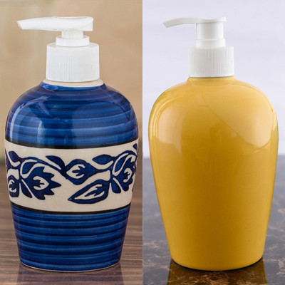 

Sforzi Ceramic soap dispenser combo 700 ml Lotion, Shampoo, Soap Dispenser(Multicolor)