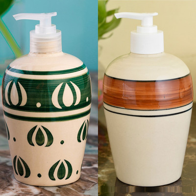 

Sforzi Ceramic soap dispenser combo 450 ml Lotion, Shampoo, Soap Dispenser(Multicolor)