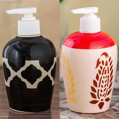 

Sforzi Ceramic soap dispenser combo 700 ml Lotion, Shampoo, Soap Dispenser(Multicolor)