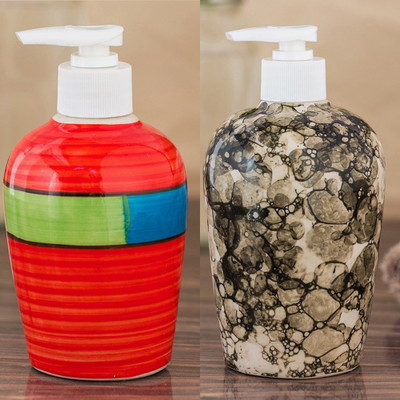 

Sforzi Ceramic soap dispenser combo 700 ml Lotion, Shampoo, Soap Dispenser(Multicolor)