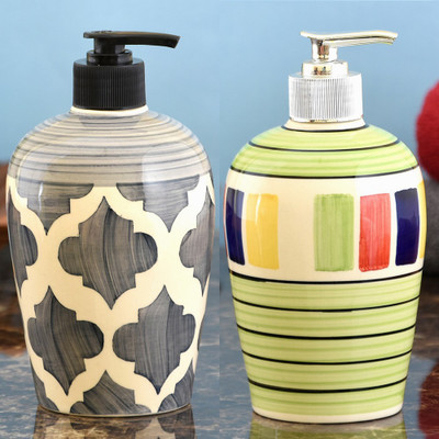 

Sforzi Ceramic soap dispenser combo 450 ml Lotion, Shampoo, Soap Dispenser(Multicolor)