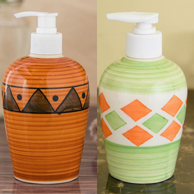 

Sforzi Ceramic soap dispenser combo 700 ml Lotion, Shampoo, Soap Dispenser(Multicolor)