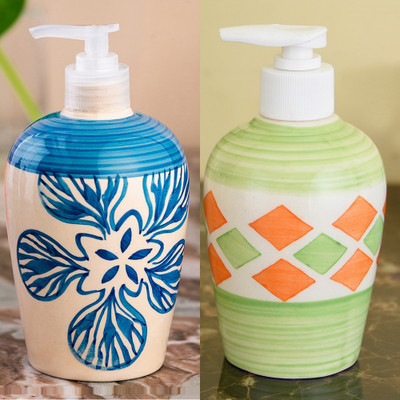 

Sforzi Ceramic soap dispenser combo 700 ml Lotion, Shampoo, Soap Dispenser(Multicolor)