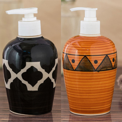

Sforzi Ceramic soap dispenser combo 700 ml Lotion, Shampoo, Soap Dispenser(Multicolor)