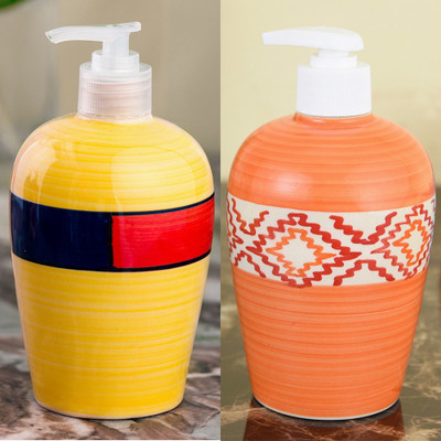 

Sforzi Ceramic soap dispenser combo 450 ml Lotion, Shampoo, Soap Dispenser(Multicolor)