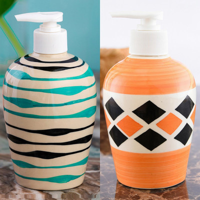 

Sforzi Ceramic soap dispenser combo 700 ml Lotion, Shampoo, Soap Dispenser(Multicolor)