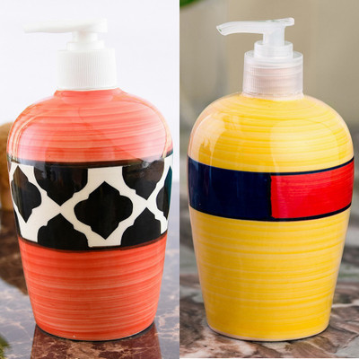 

Sforzi Ceramic soap dispenser combo 450 ml Lotion, Shampoo, Soap Dispenser(Multicolor)