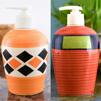 

Sforzi Ceramic soap dispenser combo 700 ml Lotion, Shampoo, Soap Dispenser(Multicolor)