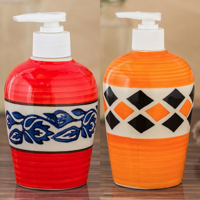 

Sforzi Ceramic soap dispenser combo 700 ml Lotion, Shampoo, Soap Dispenser(Multicolor)
