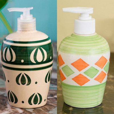 

Sforzi Ceramic soap dispenser combo 700 ml Lotion, Shampoo, Soap Dispenser(Multicolor)