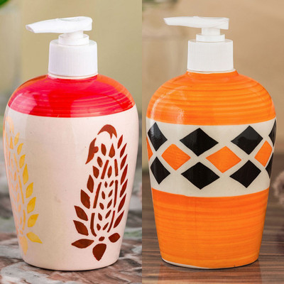 

Sforzi Ceramic soap dispenser combo 450 ml Lotion, Shampoo, Soap Dispenser(Multicolor)