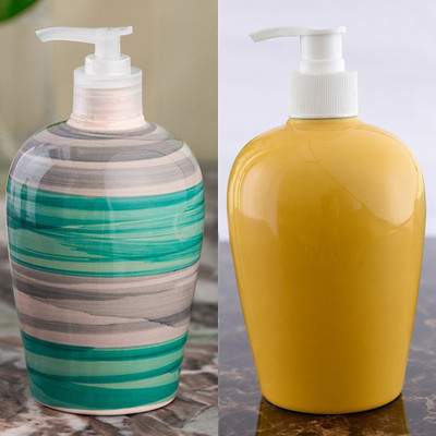 

Sforzi Ceramic soap dispenser combo 450 ml Lotion, Shampoo, Soap Dispenser(Multicolor)
