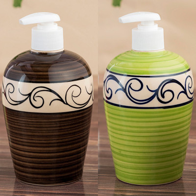 

Sforzi Ceramic soap dispenser combo 450 ml Lotion, Shampoo, Soap Dispenser(Multicolor)