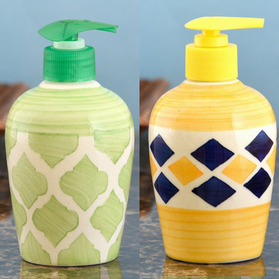 

Sforzi Ceramic soap dispenser combo 250 ml Lotion, Shampoo, Soap Dispenser(Multicolor)