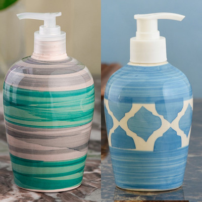 

Sforzi Ceramic soap dispenser combo 700 ml Lotion, Shampoo, Soap Dispenser(Multicolor)