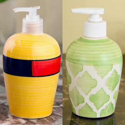 

Sforzi Ceramic soap dispenser combo 700 ml Lotion, Shampoo, Soap Dispenser(Multicolor)