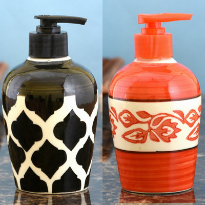 

Sforzi Ceramic soap dispenser combo 250 ml Lotion, Shampoo, Soap Dispenser(Multicolor)