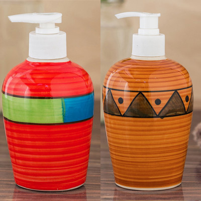 

Sforzi Ceramic soap dispenser combo 250 ml Lotion, Shampoo, Soap Dispenser(Multicolor)