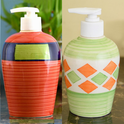 

Sforzi Ceramic soap dispenser combo 700 ml Lotion, Shampoo, Soap Dispenser(Multicolor)
