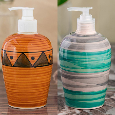 

Sforzi Ceramic soap dispenser combo 700 ml Lotion, Shampoo, Soap Dispenser(Multicolor)
