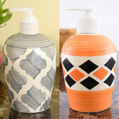

Sforzi Ceramic soap dispenser combo 700 ml Lotion, Shampoo, Soap Dispenser(Multicolor)