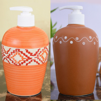 

Sforzi Ceramic soap dispenser combo 450 ml Lotion, Shampoo, Soap Dispenser(Multicolor)