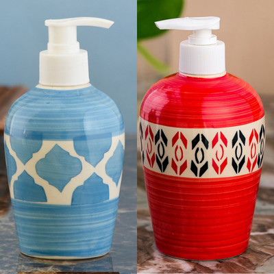 

Sforzi Ceramic soap dispenser combo 700 ml Lotion, Shampoo, Soap Dispenser(Multicolor)