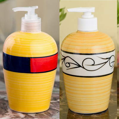 

Sforzi Ceramic soap dispenser combo 450 ml Lotion, Shampoo, Soap Dispenser(Multicolor)