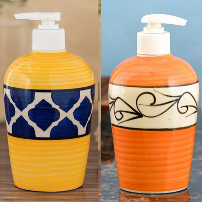 

Sforzi Ceramic soap dispenser combo 450 ml Lotion, Shampoo, Soap Dispenser(Multicolor)