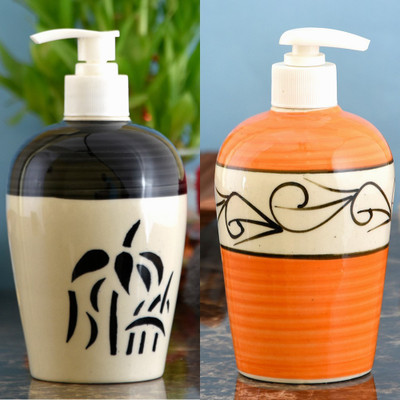 

Sforzi Ceramic soap dispenser combo 450 ml Lotion, Shampoo, Soap Dispenser(Multicolor)
