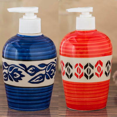 

Sforzi Ceramic soap dispenser combo 700 ml Lotion, Shampoo, Soap Dispenser(Multicolor)
