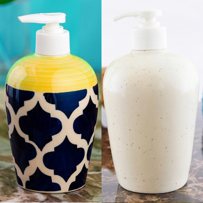 

Sforzi Ceramic soap dispenser combo 450 ml Lotion, Shampoo, Soap Dispenser(Multicolor)