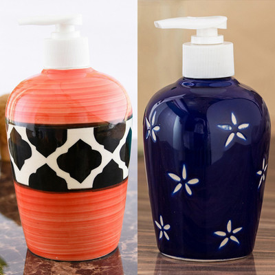 

Sforzi Ceramic soap dispenser combo 700 ml Lotion, Shampoo, Soap Dispenser(Multicolor)