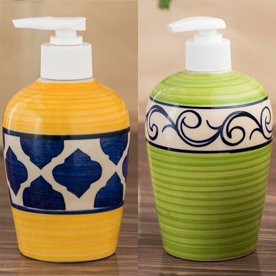 

Sforzi Ceramic soap dispenser combo 700 ml Lotion, Shampoo, Soap Dispenser(Multicolor)