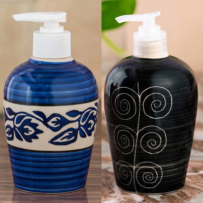 

Sforzi Ceramic soap dispenser combo 700 ml Lotion, Shampoo, Soap Dispenser(Multicolor)