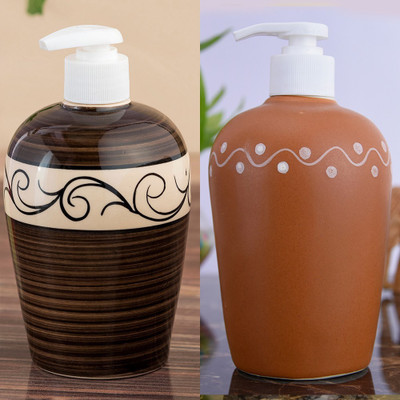 

Sforzi Ceramic soap dispenser combo 450 ml Lotion, Shampoo, Soap Dispenser(Multicolor)