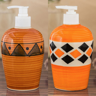 

Sforzi Ceramic soap dispenser combo 700 ml Lotion, Shampoo, Soap Dispenser(Multicolor)