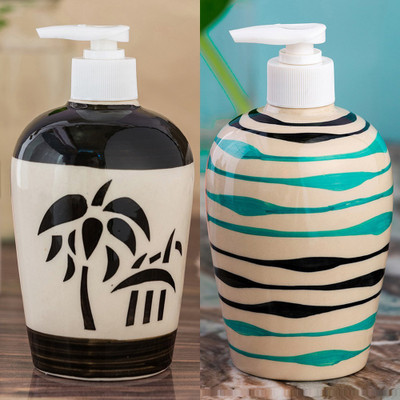 

Sforzi Ceramic soap dispenser combo 450 ml Lotion, Shampoo, Soap Dispenser(Multicolor)