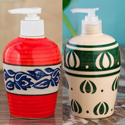 

Sforzi Ceramic soap dispenser combo 700 ml Lotion, Shampoo, Soap Dispenser(Multicolor)