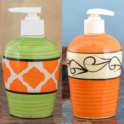 

Sforzi Ceramic soap dispenser combo 700 ml Lotion, Shampoo, Soap Dispenser(Multicolor)