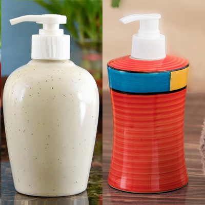 

Sforzi Ceramic soap dispenser combo 250 ml Lotion, Shampoo, Soap Dispenser(Multicolor)