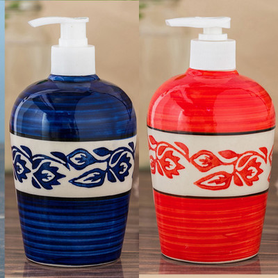 

Sforzi Ceramic soap dispenser combo 450 ml Lotion, Shampoo, Soap Dispenser(Multicolor)