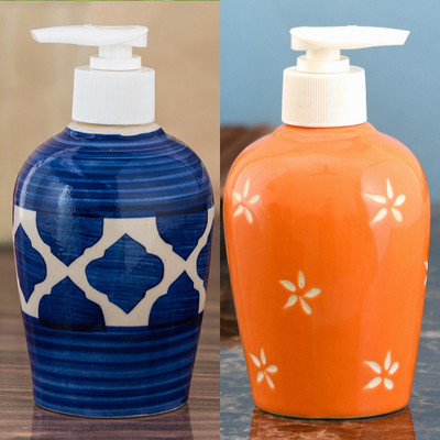

Sforzi Ceramic soap dispenser combo 250 ml Lotion, Shampoo, Soap Dispenser(Multicolor)