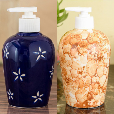 

Sforzi Ceramic soap dispenser combo 700 ml Lotion, Shampoo, Soap Dispenser(Multicolor)