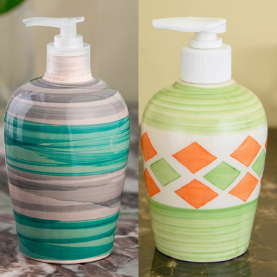 

Sforzi Ceramic soap dispenser combo 700 ml Lotion, Shampoo, Soap Dispenser(Multicolor)