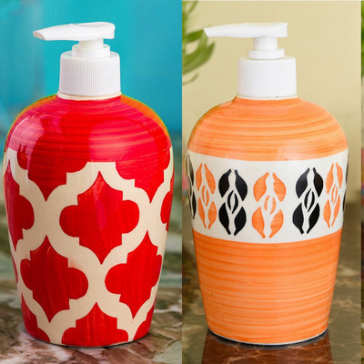 

Sforzi Ceramic soap dispenser combo 450 ml Lotion, Shampoo, Soap Dispenser(Multicolor)