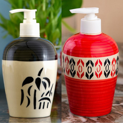 

Sforzi Ceramic soap dispenser combo 450 ml Lotion, Shampoo, Soap Dispenser(Multicolor)