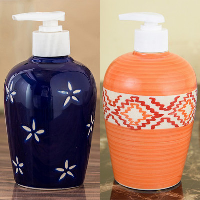 

Sforzi Ceramic soap dispenser combo 700 ml Lotion, Shampoo, Soap Dispenser(Multicolor)